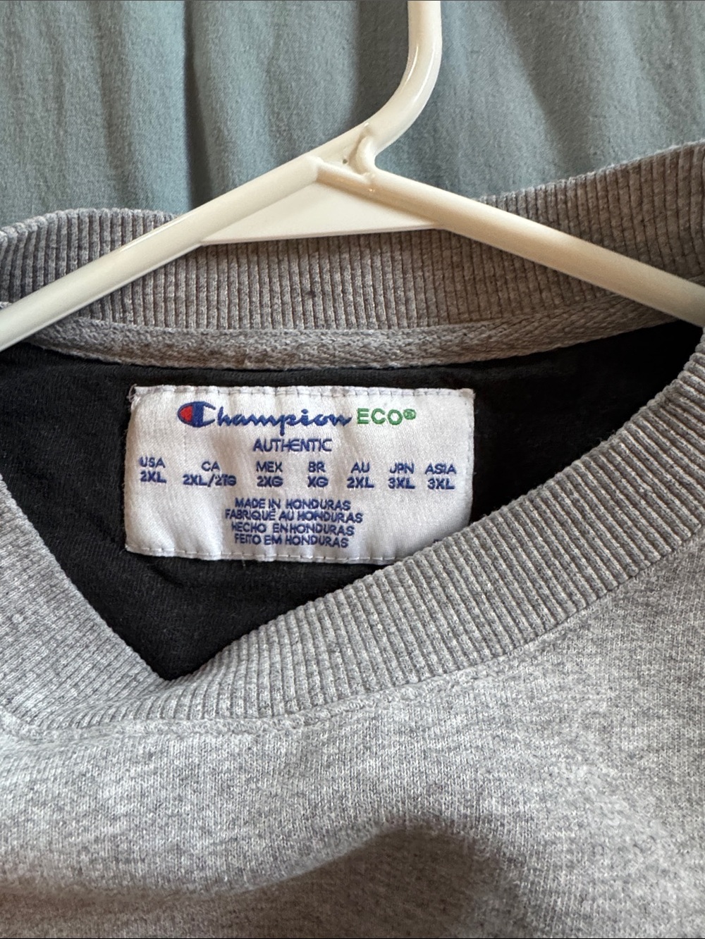 Champion Gray Crewneck Sweatshirt with Small 'C' Chest Logo - Picture 2 of 3